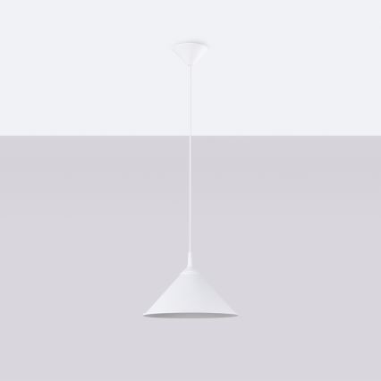 Ljuskrona med textilsladd ZUMA 1xE27/15W/230V diameter 30 cm vit