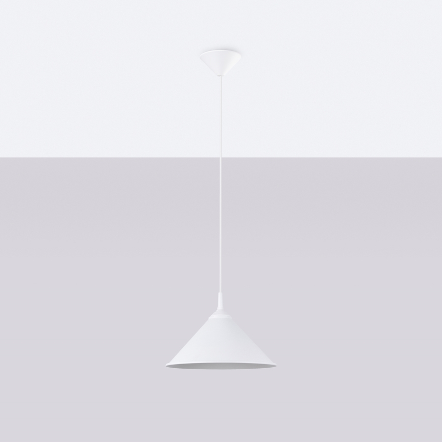 Ljuskrona med textilsladd ZUMA 1xE27/15W/230V diameter 30 cm vit