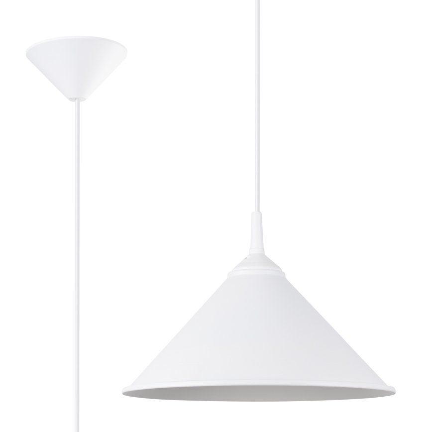 Ljuskrona med textilsladd ZUMA 1xE27/15W/230V diameter 30 cm vit