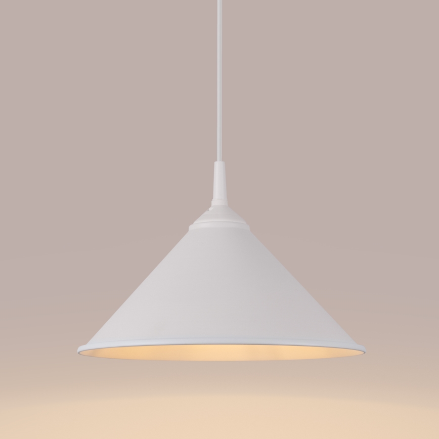 Ljuskrona med textilsladd ZUMA 1xE27/15W/230V diameter 30 cm vit