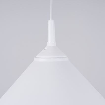 Ljuskrona med textilsladd ZUMA 1xE27/15W/230V diameter 30 cm vit