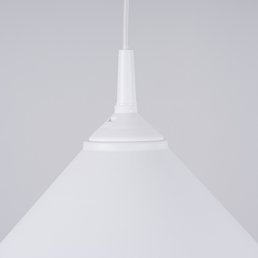 Ljuskrona med textilsladd ZUMA 1xE27/15W/230V diameter 30 cm vit