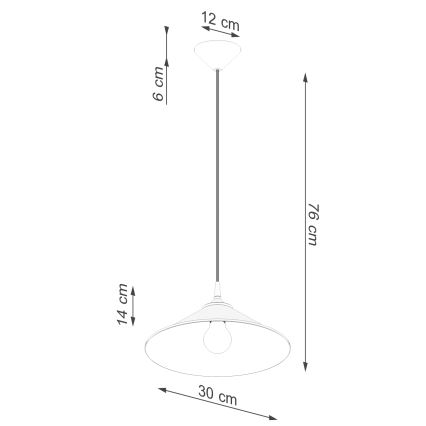 Ljuskrona med textilsladd ZUMA 1xE27/15W/230V diameter 30 cm vit