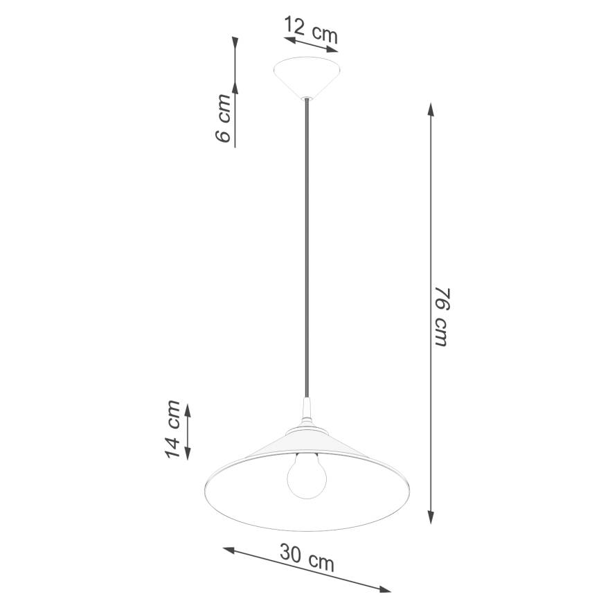 Ljuskrona med textilsladd ZUMA 1xE27/15W/230V diameter 30 cm vit
