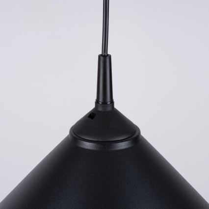 Ljuskrona med textilsladd ZUMA 1xE27/15W/230V diameter 30 cm svart