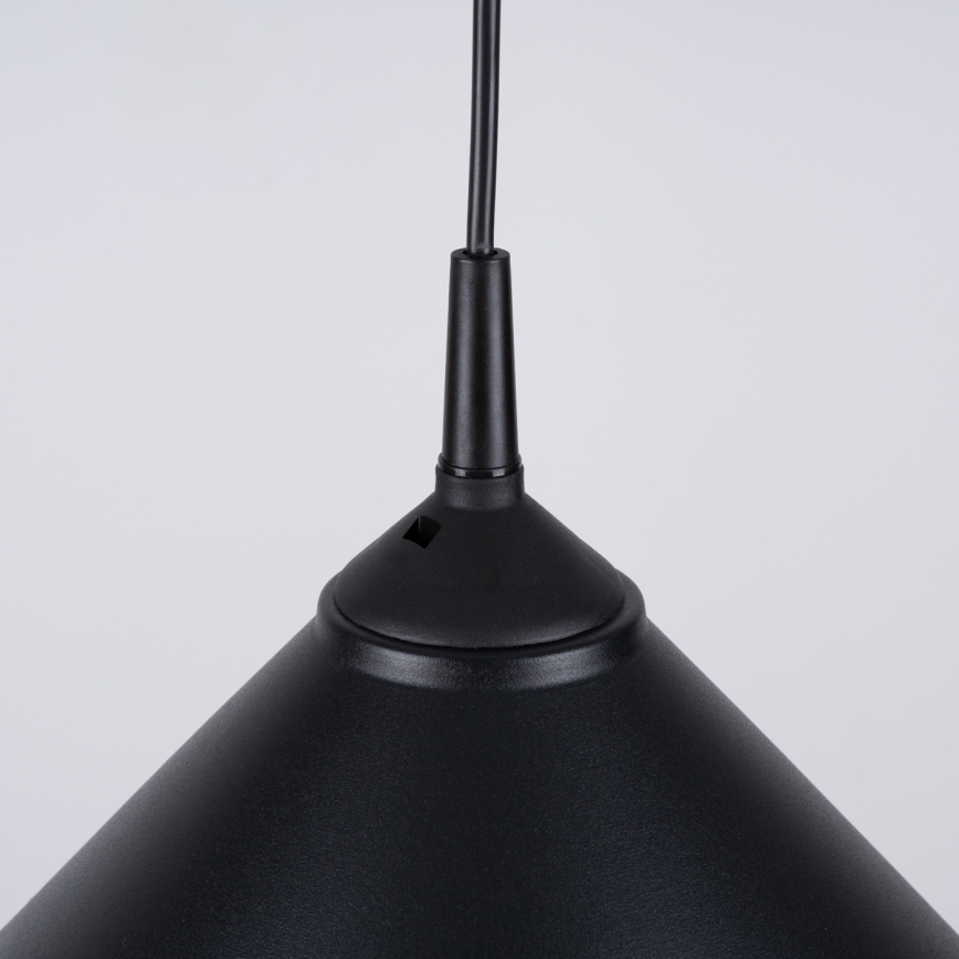 Ljuskrona med textilsladd ZUMA 1xE27/15W/230V diameter 30 cm svart