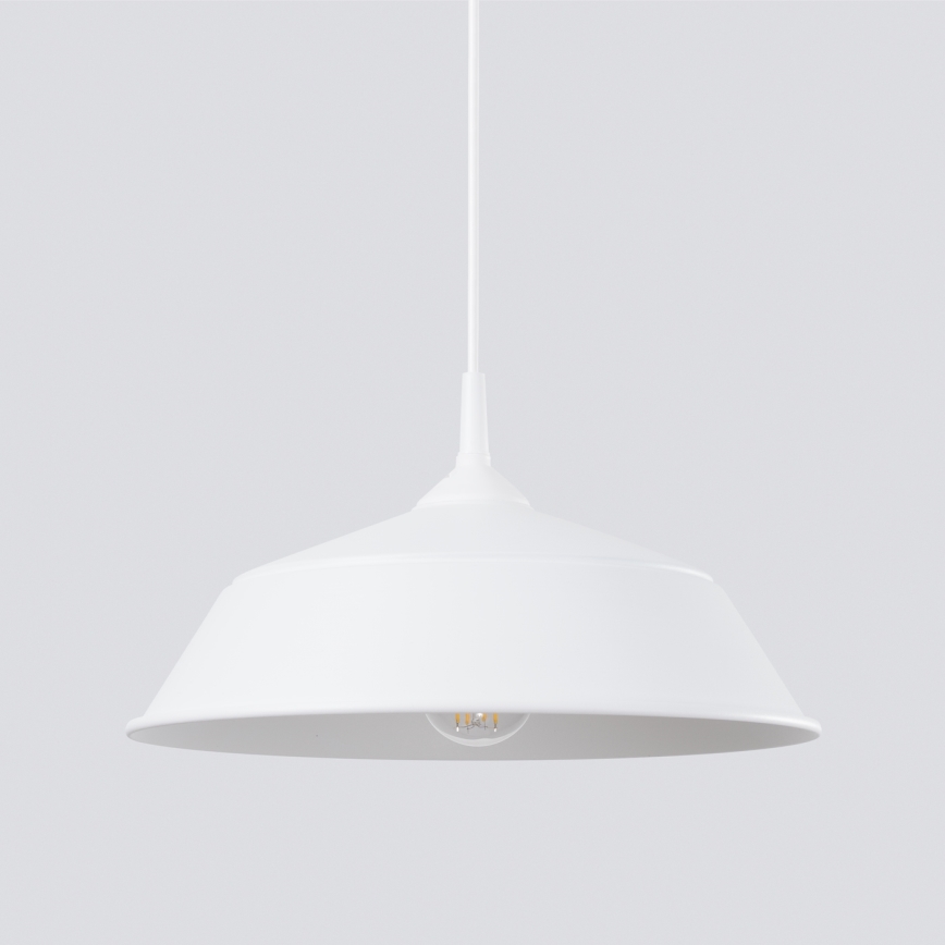 Ljuskrona med textilsladd FRIKA 1xE27/15W/230V diameter 34 cm vit