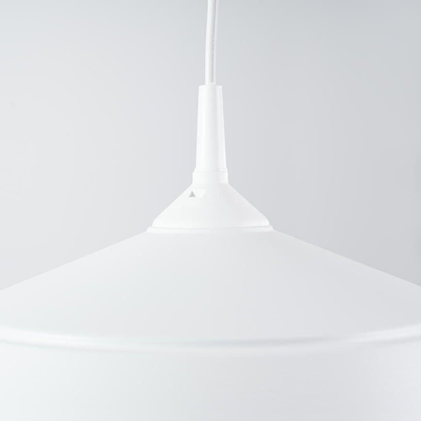 Ljuskrona med textilsladd FRIKA 1xE27/15W/230V diameter 34 cm vit