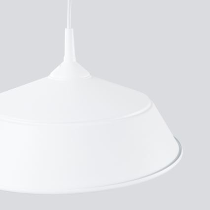 Ljuskrona med textilsladd FRIKA 1xE27/15W/230V diameter 34 cm vit