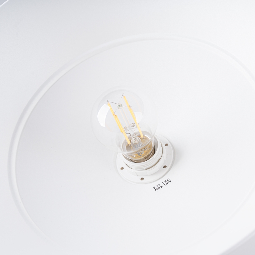 Ljuskrona med textilsladd FRIKA 1xE27/15W/230V diameter 34 cm vit