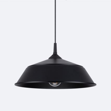 Ljuskrona med textilsladd FRIKA 1xE27/15W/230V diameter 34 cm svart