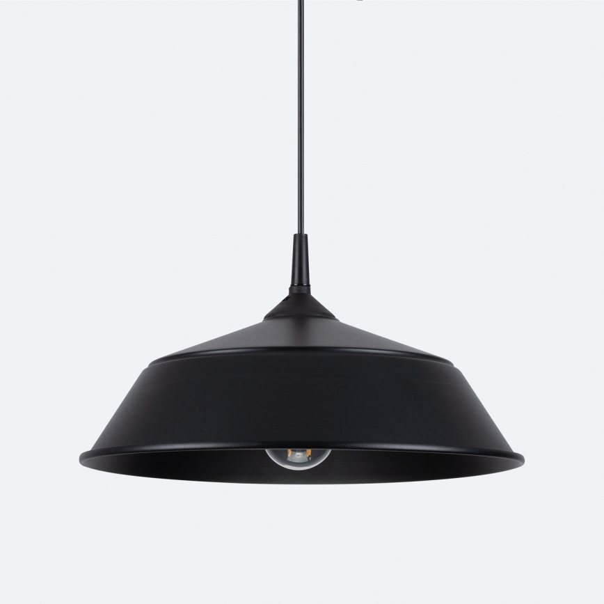 Ljuskrona med textilsladd FRIKA 1xE27/15W/230V diameter 34 cm svart