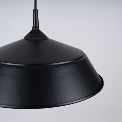Ljuskrona med textilsladd FRIKA 1xE27/15W/230V diameter 34 cm svart