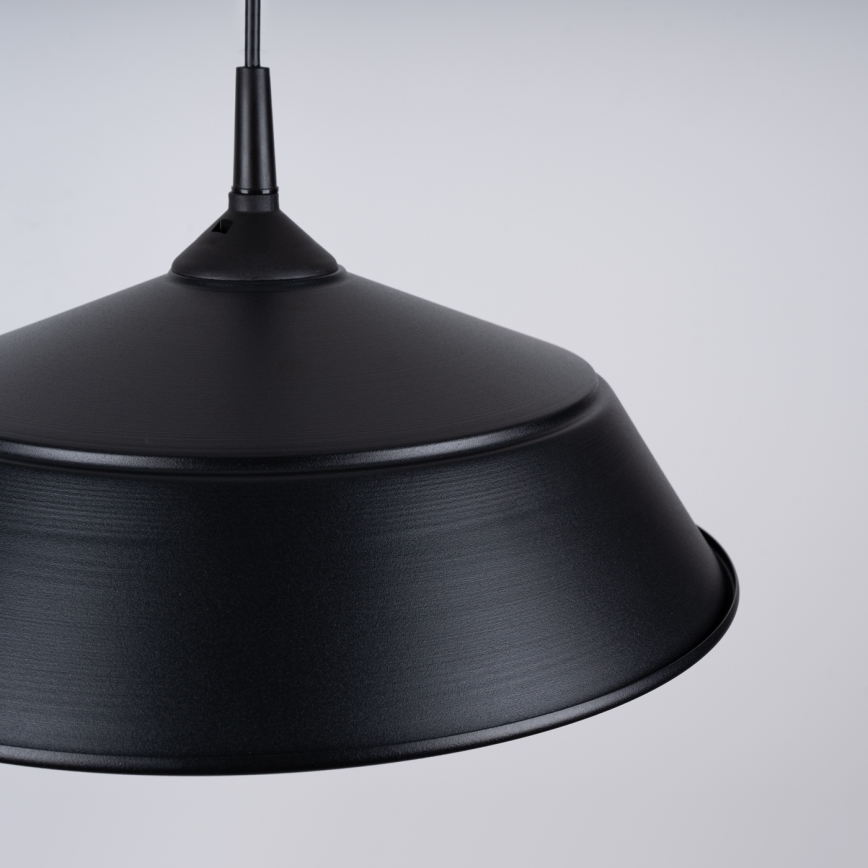 Ljuskrona med textilsladd FRIKA 1xE27/15W/230V diameter 34 cm svart