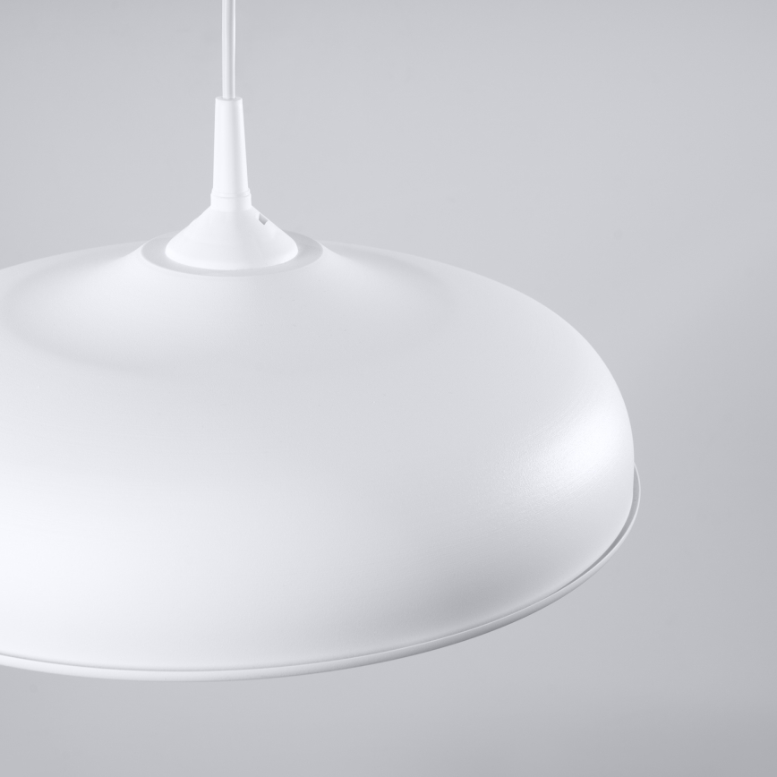 Ljuskrona med textilsladd GINA 1xE27/15W/230V diameter 38 cm vit