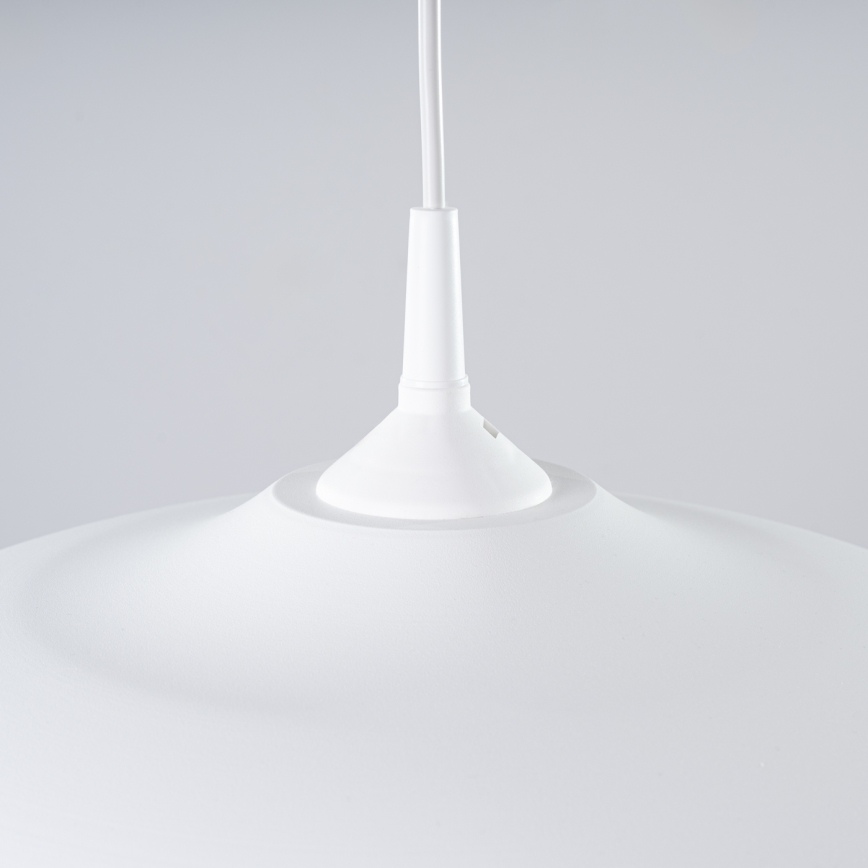 Ljuskrona med textilsladd GINA 1xE27/15W/230V diameter 38 cm vit