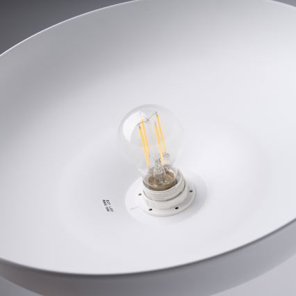 Ljuskrona med textilsladd GINA 1xE27/15W/230V diameter 38 cm vit