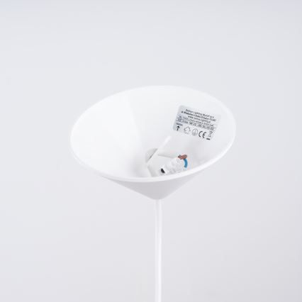 Ljuskrona med textilsladd GINA 1xE27/15W/230V diameter 38 cm vit