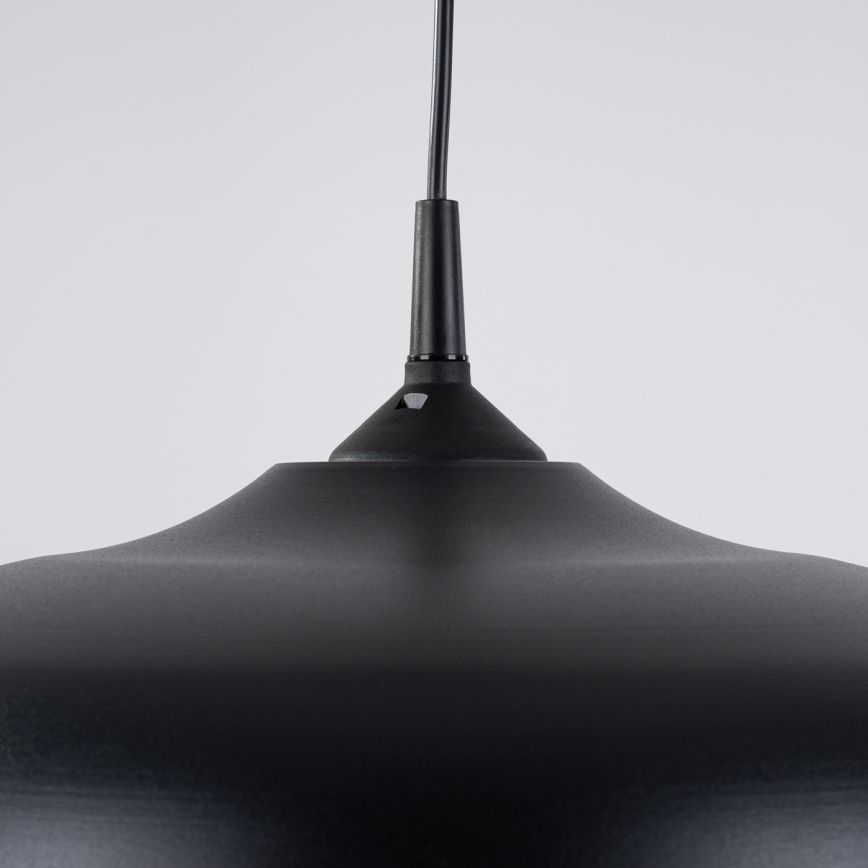 Ljuskrona med textilsladd GINA 1xE27/15W/230V diameter 38 cm svart