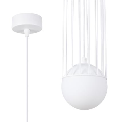 Ljuskrona med textilsladd BRINA 1xG9/8W/230V vit