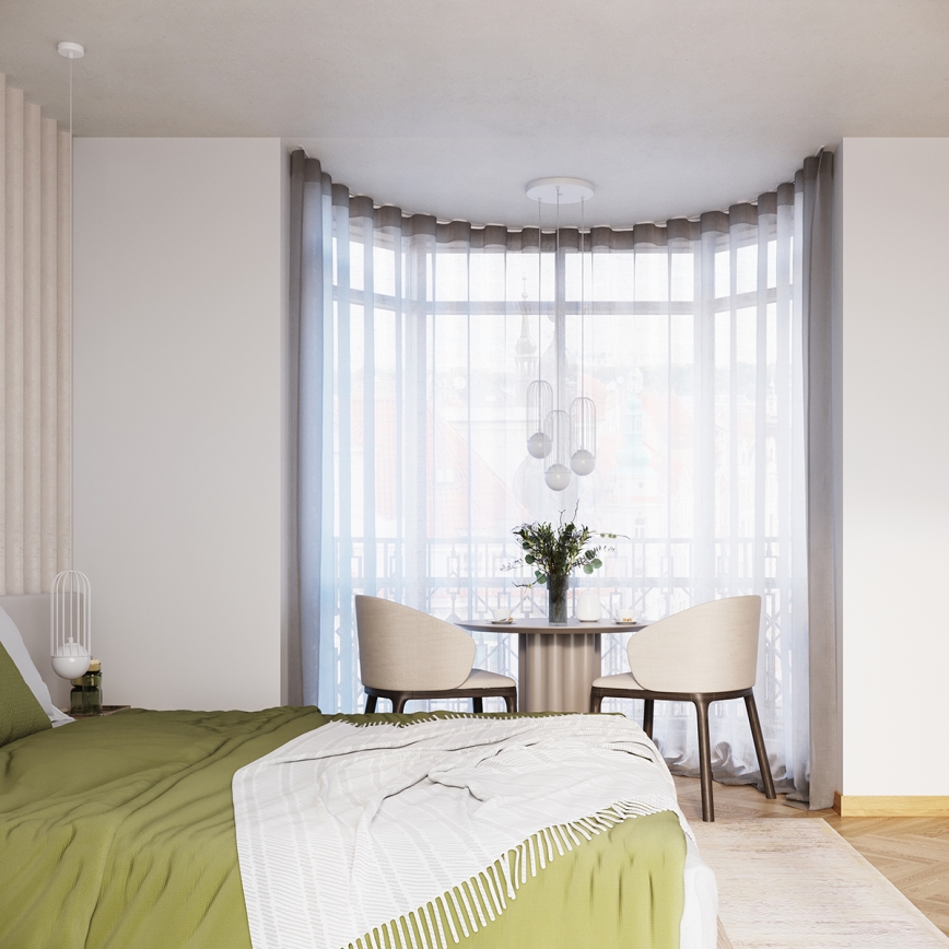 Ljuskrona med textilsladd BRINA 3xG9/8W/230V vit
