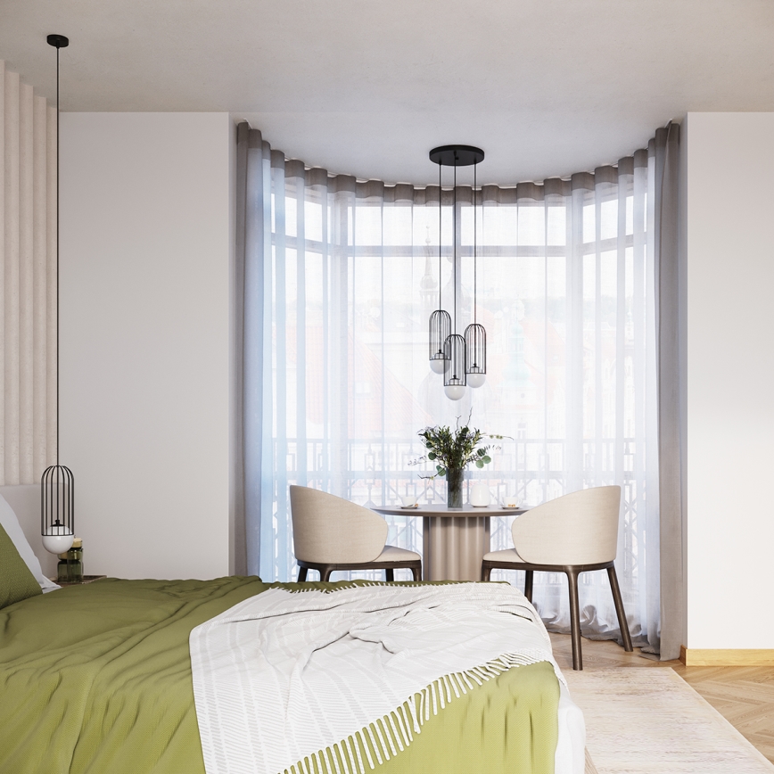 Ljuskrona med textilsladd BRINA 3xG9/8W/230V svart
