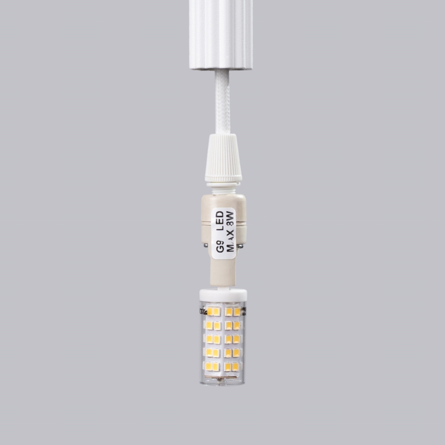 Ljuskrona med textilsladd ARCHE 1xG9/8W/230V vit