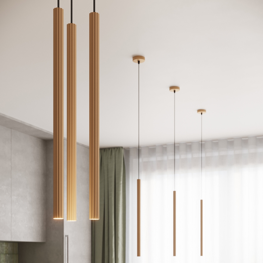 Ljuskrona med textilsladd ARCHE 1xG9/8W/230V guld