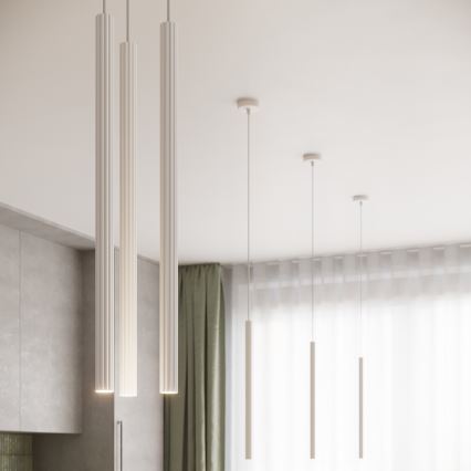 Ljuskrona med textilsladd ARCHE 3xG9/8W/230V vit