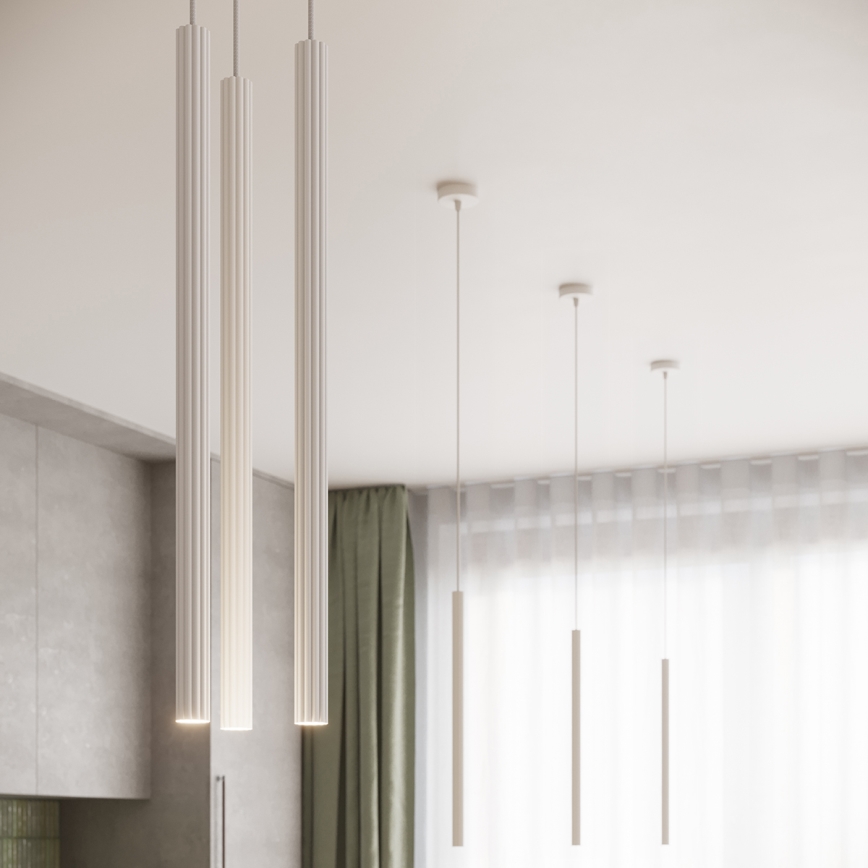 Ljuskrona med textilsladd ARCHE 3xG9/8W/230V vit