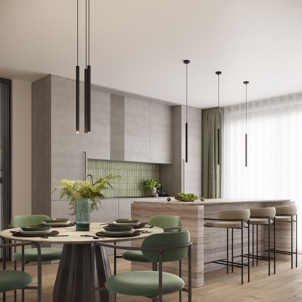 Ljuskrona med textilsladd ARCHE 3xG9/8W/230V svart
