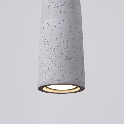 Ljuskrona med textilsladd ELECTRA 1xGU10/10W/230V betong/grå