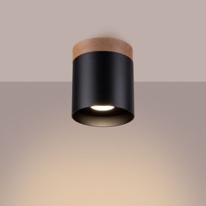 Spotlight RIF 1xGU10/10W/230V diameter 12 cm svart