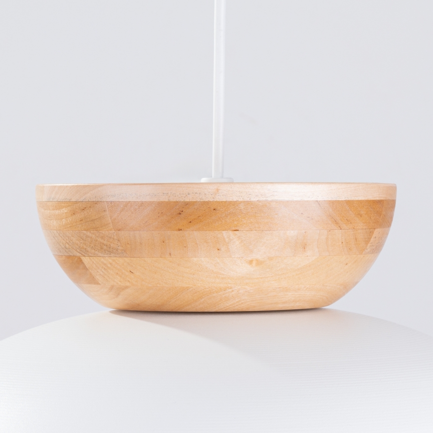 Ljuskrona med textilsladd MARION 1xE27/15W/230V diameter 29,5 cm vit