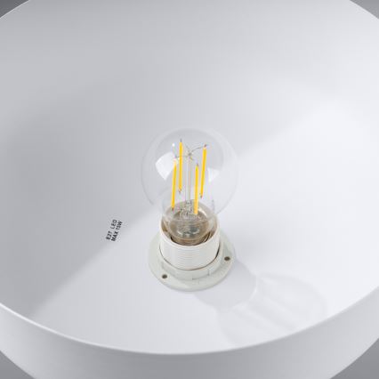 Ljuskrona med textilsladd MARION 1xE27/15W/230V diameter 29,5 cm vit