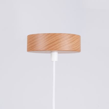 Ljuskrona med textilsladd MARION 1xE27/15W/230V diameter 29,5 cm vit