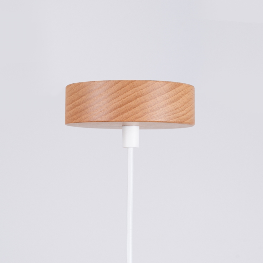 Ljuskrona med textilsladd MARION 1xE27/15W/230V diameter 29,5 cm vit