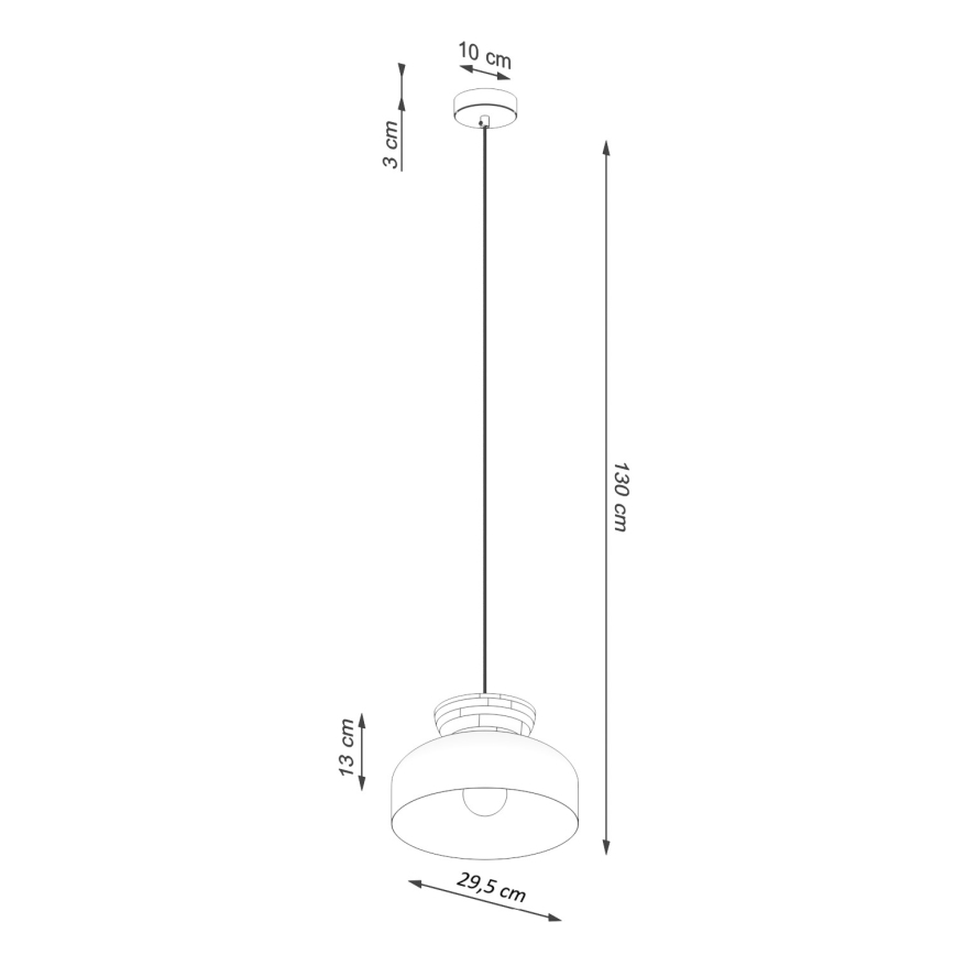 Ljuskrona med textilsladd MARION 1xE27/15W/230V diameter 29,5 cm vit