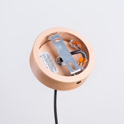Ljuskrona med textilsladd MARION 1xE27/15W/230V diameter 29,5 cm svart