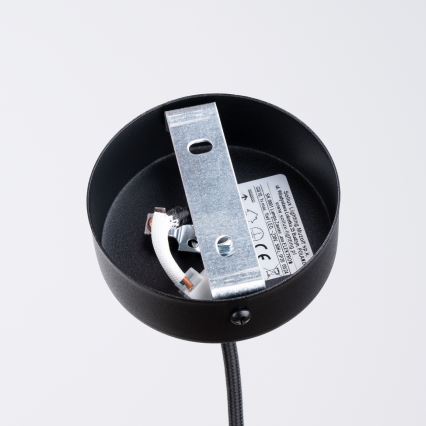 Ljuskrona med textilsladd ELECTRA 1xGU10/10W/230V betong/svart