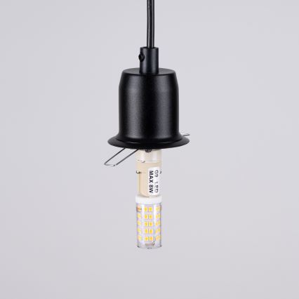 Ljuskrona med textilsladd HYPERION 1xG9/8W/230V svart