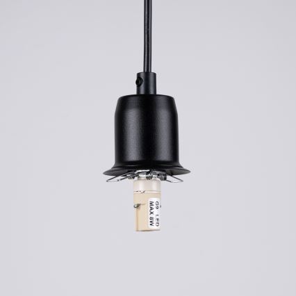 Ljuskrona med textilsladd HYPERION 1xG9/8W/230V svart