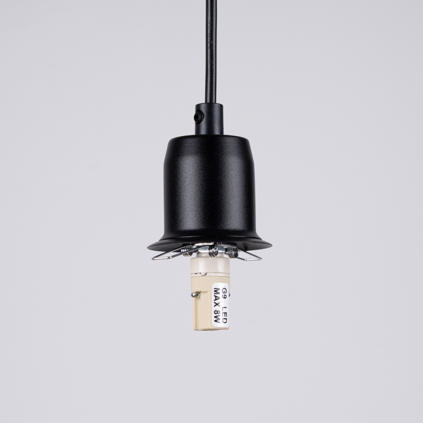 Ljuskrona med textilsladd HYPERION 1xG9/8W/230V svart