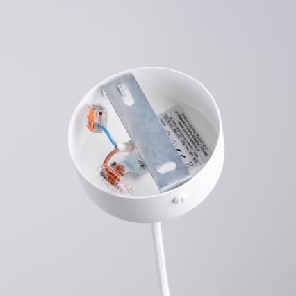Ljuskrona med textilsladd NICUS 1xE27/15W/230V vit