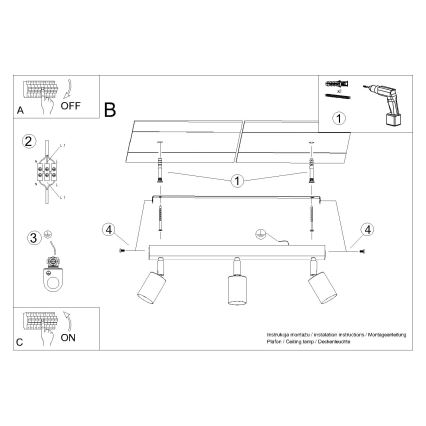 Spotlight WINX 3xGU10/10W/230V svart/skinande krom