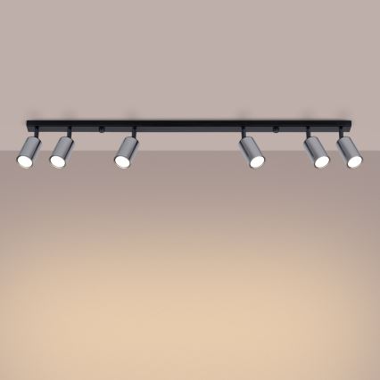 Spotlight WINX 6xGU10/10W/230V svart/skinande krom