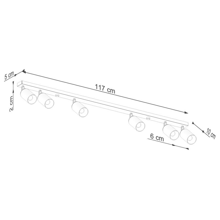 Spotlight WINX 6xGU10/10W/230V svart/skinande krom