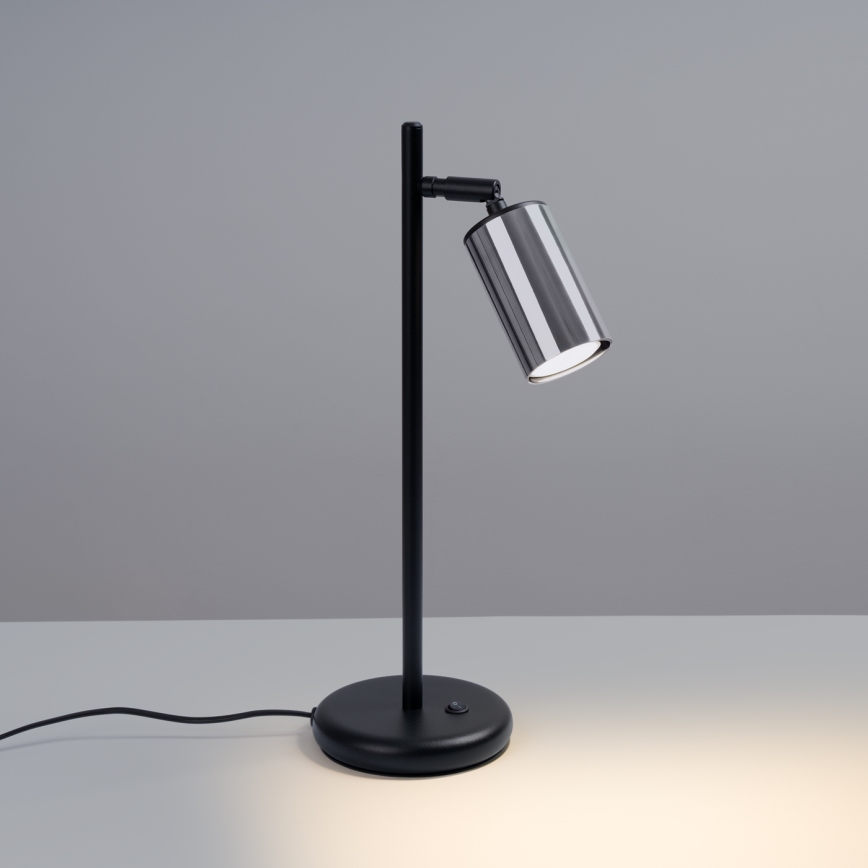 Bordslampa WINX 1xGU10/10W/230V svart/skinande krom