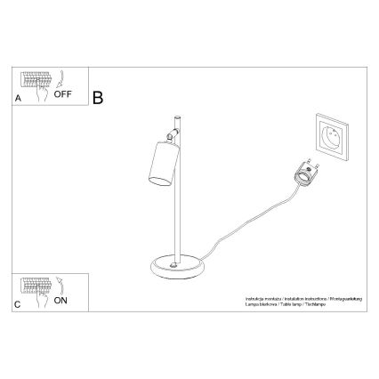 Bordslampa WINX 1xGU10/10W/230V svart/skinande krom