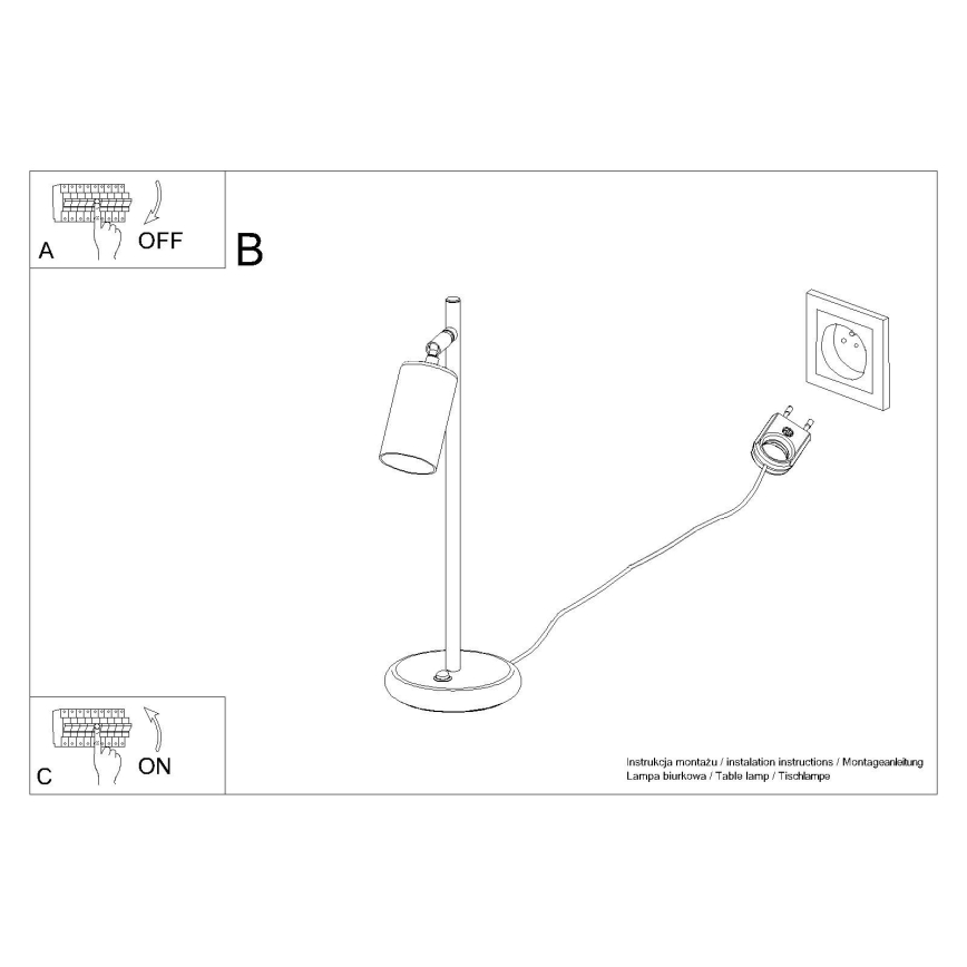 Bordslampa WINX 1xGU10/10W/230V svart/skinande krom